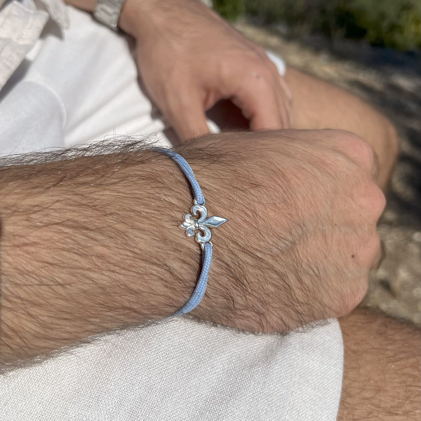 Bracelet Fleur de Lys Bleu Ciel