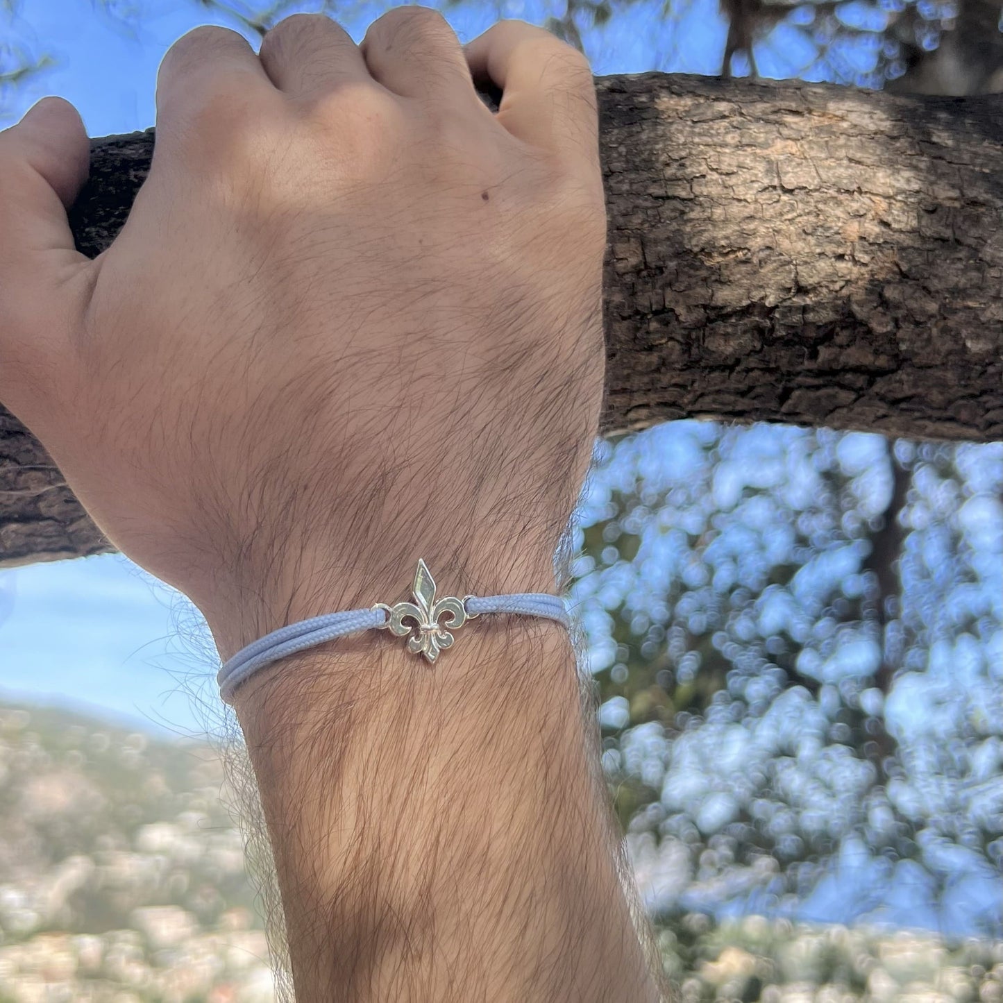Bracelet Fleur de Lys Bleu Ciel
